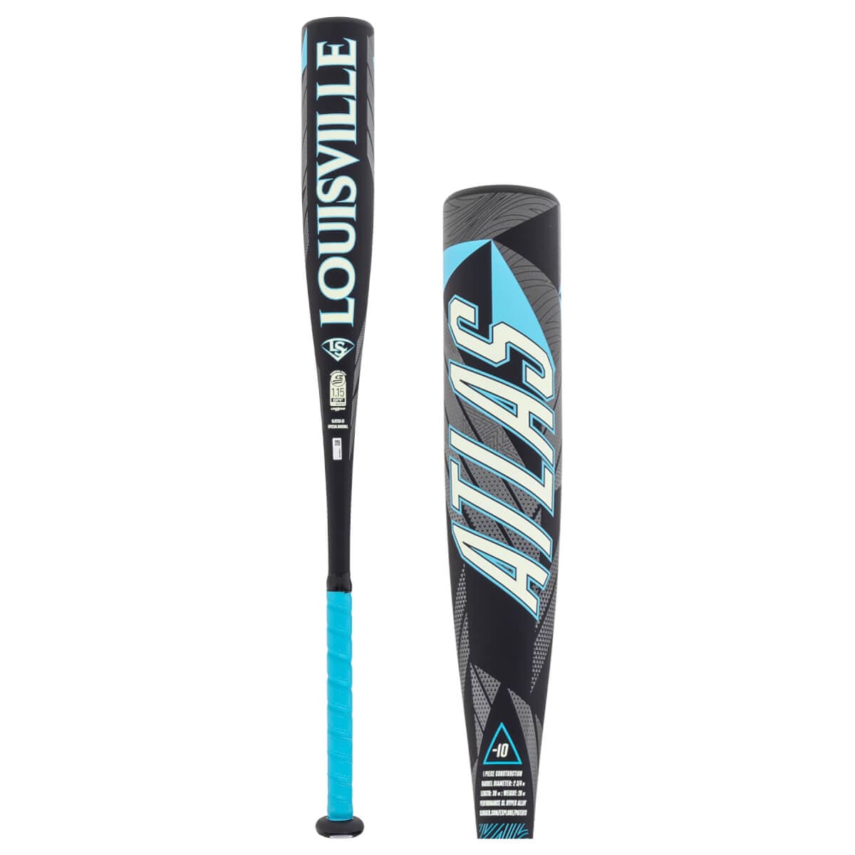 Blue and grey Louisville Slugger Atlas -10 USSSA baseball bat product photo