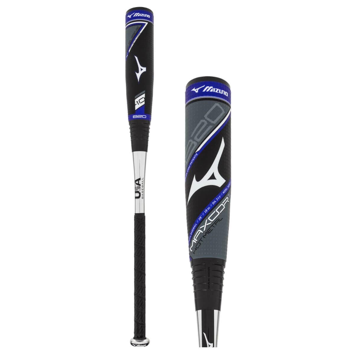 Black Mizuno MAXCOR Hot Metal -10 USA baseball bat product photo