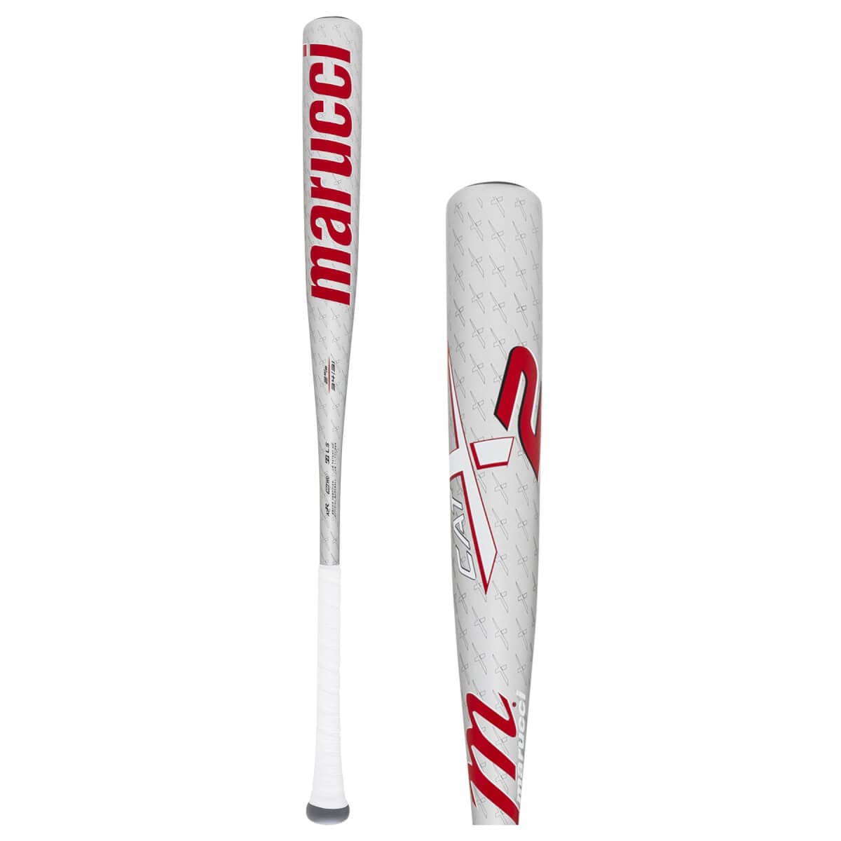 White and red Marucci CATX2 BBCOR baseball bat product photo